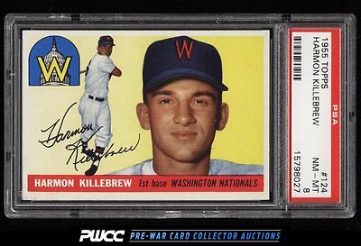 1955 Topps Harmon Killebrew ROOKIE RC 124 PSA 8 NMMT PWCC