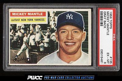 1956 Topps Mickey Mantle 135 PSA 6 EXMT PWCC