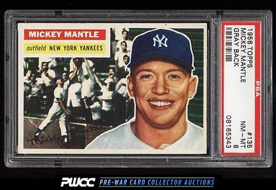 1956 Topps Mickey Mantle 135 PSA 8 NMMT PWCC