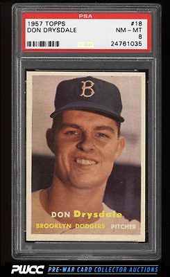 1957 Topps Don Drysdale ROOKIE RC 18 PSA 8 NMMT PWCC