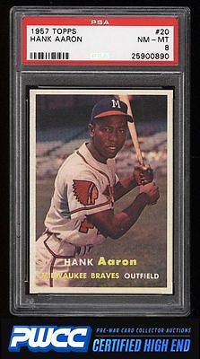 1957 Topps Hank Aaron 20 PSA 8 NMMT PWCCHE