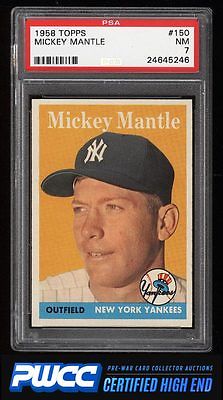 1958 Topps Mickey Mantle 150 PSA 7 NRMT PWCCHE