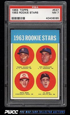 1963 Topps Pete Rose ROOKIE RC 537 PSA 7 NRMT PWCC