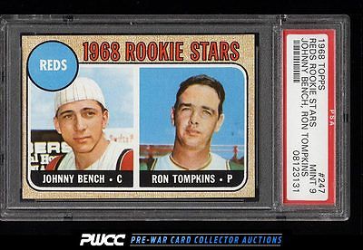 1968 Topps Johnny Bench ROOKIE RC 247 PSA 9 MINT PWCC