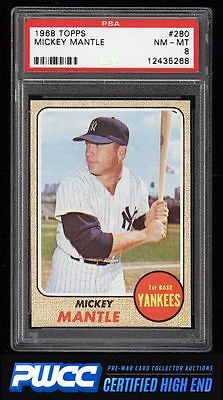 1968 Topps Mickey Mantle 280 PSA 8 NMMT PWCCHE