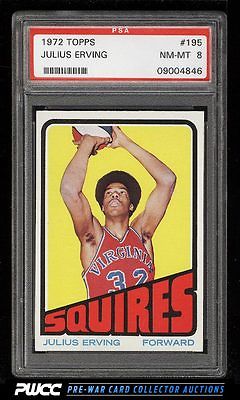 1972 Topps Basketball Julius Erving ROOKIE RC 195 PSA 8 NMMT PWCC