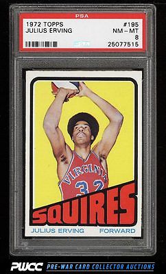 1972 Topps Basketball Julius Erving ROOKIE RC 195 PSA 8 NMMT PWCC