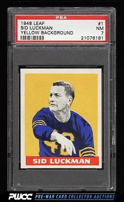 1948 Leaf Football Sid Luckman ROOKIE RC 1 PSA 7 NRMT PWCC