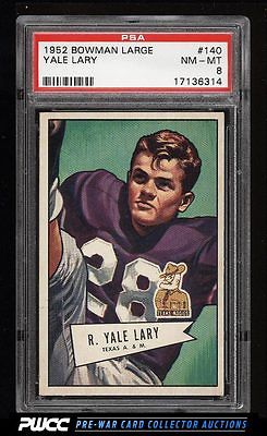 1952 Bowman Large Yale Lary ROOKIE RC 140 PSA 8 NMMT PWCC