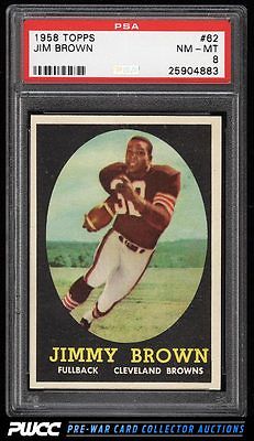 1958 Topps Football Jim Brown ROOKIE RC 62 PSA 8 NMMT PWCC