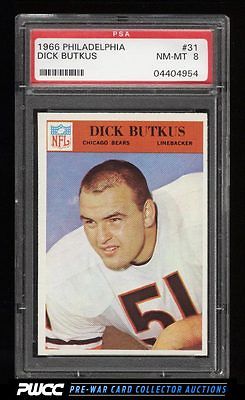 1966 Philadelphia Dick Butkus ROOKIE RC 31 PSA 8 NMMT PWCC