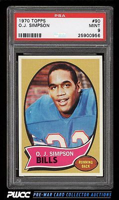 1970 Topps Football OJ Simpson ROOKIE RC 90 PSA 9 MINT PWCC