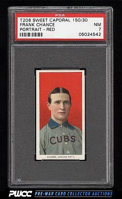 190911 T206 Frank Chance RED PORTRAIT PSA 7 NRMT PWCC