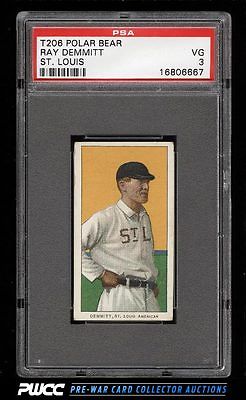 190911 T206 Ray Demmitt ST LOUIS POLAR BEAR PSA 3 VG PWCC