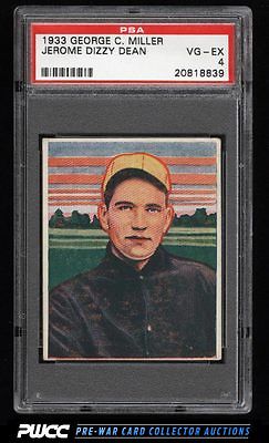 1933 George C Miller Jerome Dizzy Dean PSA 4 VGEX PWCC