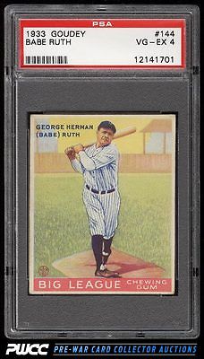 1933 Goudey Babe Ruth 144 PSA 4 VGEX PWCC