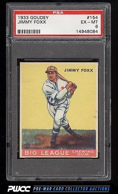 1933 Goudey Jimmy Foxx 154 PSA 6 EXMT PWCC
