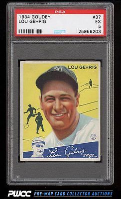 1934 Goudey Lou Gehrig YELLOW 37 PSA 5 EX PWCC