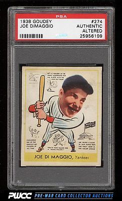 1938 Goudey Joe DiMaggio ROOKIE RC 274 PSA Altered PWCC