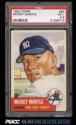 1953 Topps Mickey Mantle SHORT PRINT 82 PSA 35 VG PWCC