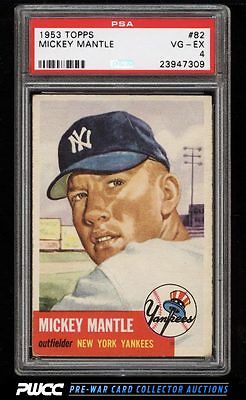 1953 Topps Mickey Mantle SHORT PRINT 82 PSA 4 VGEX PWCC