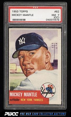 1953 Topps Mickey Mantle SHORT PRINT 82 PSA 7oc NRMT PWCC