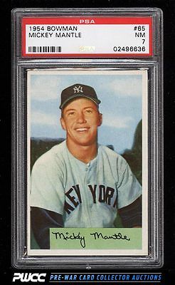 1954 Bowman Mickey Mantle 65 PSA 7 NRMT PWCC