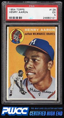 1954 Topps Hank Aaron ROOKIE RC 128 PSA 5 EX PWCCHE