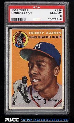 1954 Topps Hank Aaron ROOKIE RC 128 PSA 8 NMMT PWCC