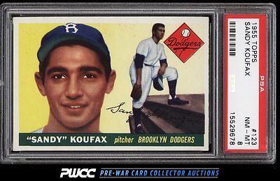 1955 Topps Sandy Koufax ROOKIE RC 123 PSA 8 NMMT PWCC