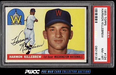 1955 Topps Harmon Killebrew ROOKIE RC 124 PSA 8 NMMT PWCC