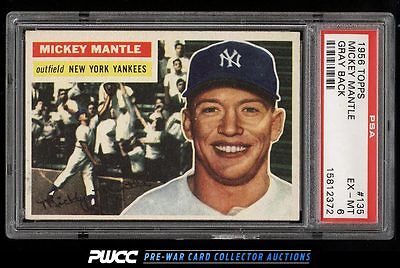 1956 Topps Mickey Mantle 135 PSA 6 EXMT PWCC