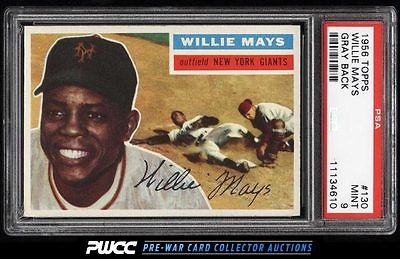 1956 Topps Willie Mays 130 PSA 9 MINT PWCC