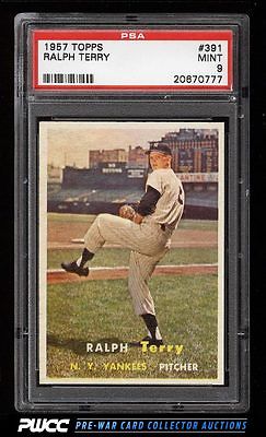 1957 Topps Ralph Terry 391 PSA 9 MINT PWCC