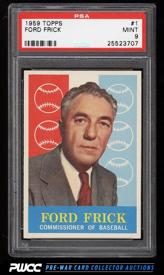 1959 Topps Ford Frick ROOKIE RC 1 PSA 9 MINT PWCC