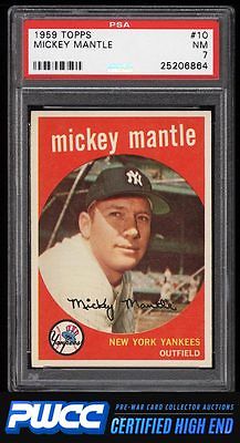 1959 Topps Mickey Mantle 10 PSA 7 NRMT PWCCHE