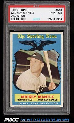 1959 Topps Mickey Mantle ALLSTAR 564 PSA 8 NMMT PWCC