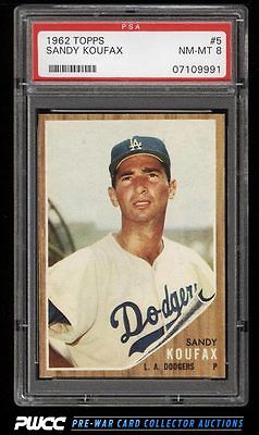 1962 Topps Sandy Koufax 5 PSA 8 NMMT PWCC