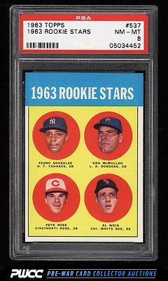 1963 Topps Pete Rose ROOKIE RC 537 PSA 8 NMMT PWCC