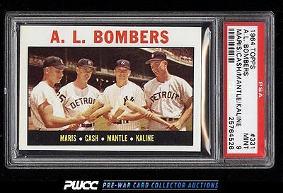 1964 Topps Mickey Mantle Roger Maris Kaline AL BOMBERS 331 PSA 9 MINT PWCC