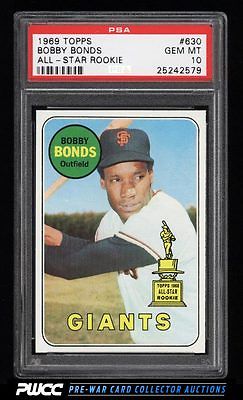 1969 Topps Bobby Bonds ROOKIE RC 630 PSA 10 GEM MINT PWCC