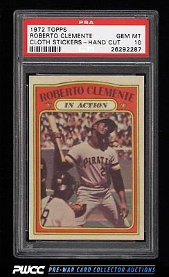 1972 Topps Cloth Stickers Roberto Clemente IA PSA 10 GEM MINT PWCC