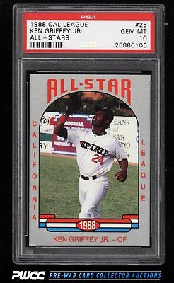 1988 Cal League AllStars Ken Griffey Jr ROOKIE RC 26 PSA 10 GEM MINT PWCC