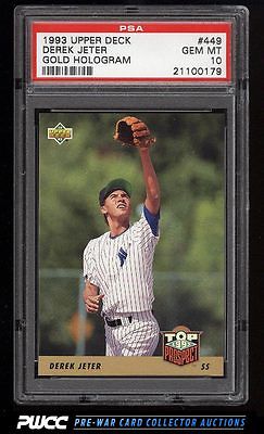 1993 Upper Deck Gold Hologram Derek Jeter ROOKIE RC 449 PSA 10 GEM MINT PWCC