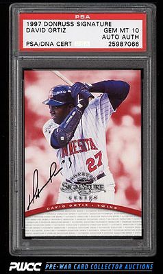 1997 Donruss Signature David Ortiz ROOKIE RC PSADNA AUTO PSA 10 GEM MT PWCC