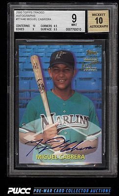 2000 Topps Traded Autographs Miguel Cabrera ROOKIE RC AUTO BGS 9 MINT PWCC