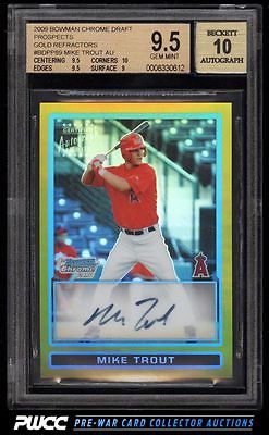 2009 Bowman Chrome Gold Refractor Mike Trout ROOKIE RC AUTO 50 BGS 95 PWCC