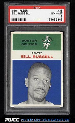 1961 Fleer Basketball Bill Russell 38 PSA 8 NMMT PWCC