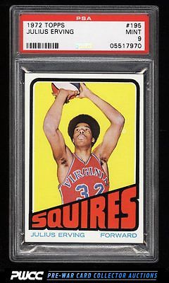 1972 Topps Basketball Julius Erving ROOKIE RC 195 PSA 9 MINT PWCC