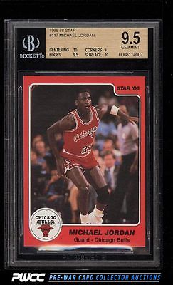 198586 Star Basketball Michael Jordan ROOKIE RC 117 BGS 95 GEM MINT PWCC